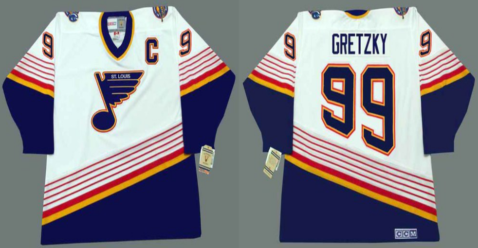 2019 Men St.Louis Blues 99 Gretzky white CCM NHL jerseys